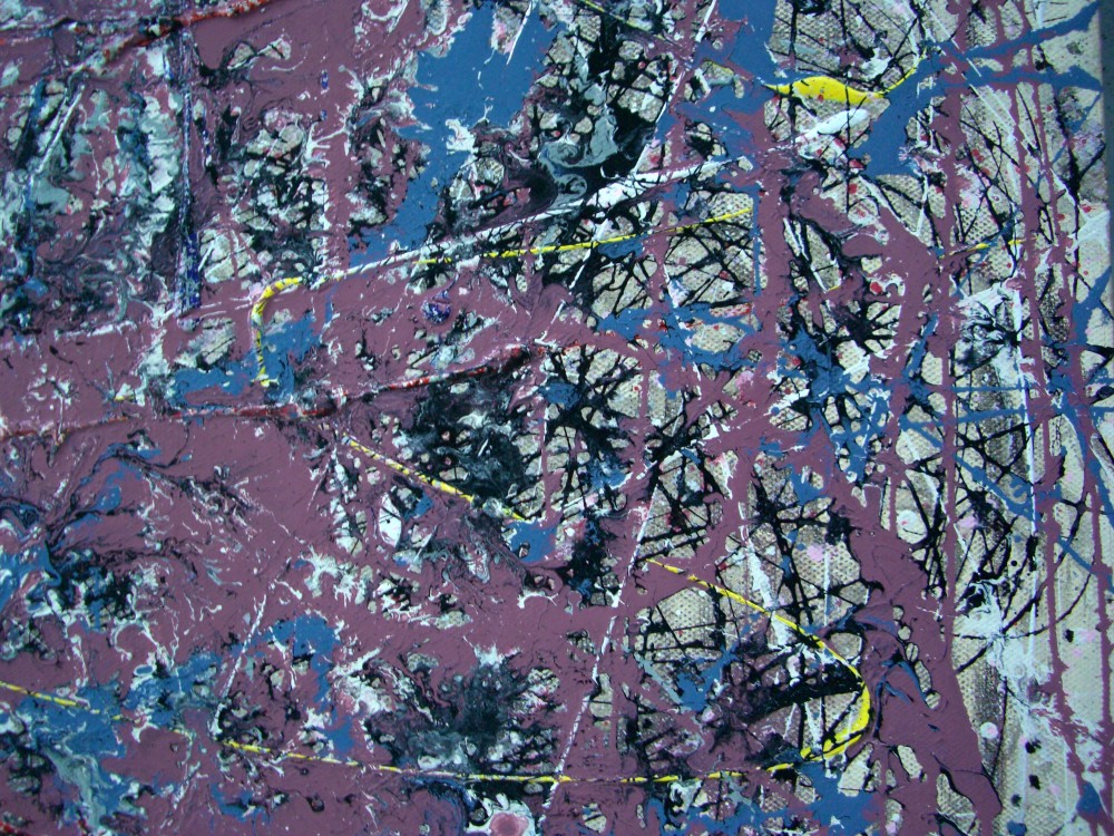 Abstract expressionist painting, acrylic on canvas