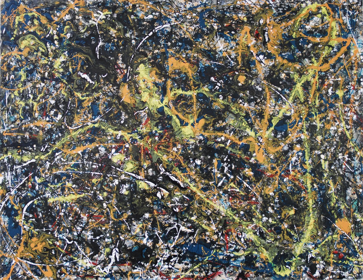 Abstract expressionist painting, acrylic on canvas