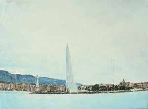Lake Geneva by Alex Borissov, oil on canvas, 2004