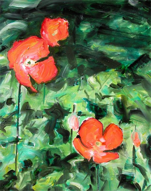 Red Poppy by Alex Borissov, oil on canvas, 2002